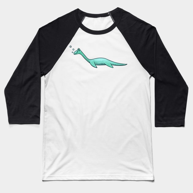 Loch Ness Monster Baseball T-Shirt by Kalepanic